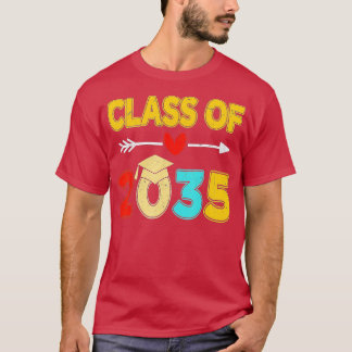Class Of 2035 Kindergarten Pre K Grow With Me Grad T-Shirt