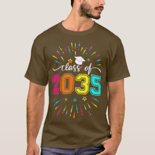 Class Of 2035 Kindergarten Pre K Grow With Me Grad T-Shirt