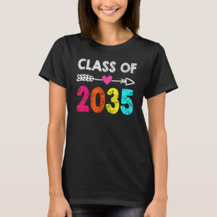 Class Of 2035 Kindergarten Pre K Grow With Me Grad T-Shirt