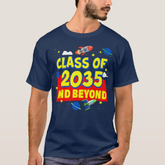 Class Of 2035 Kindergarten PreK Grow with Me Gradu T-Shirt