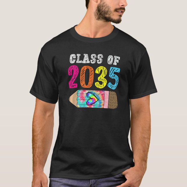 Class Of 2035 Leopard Pre k Grow with Me Graduatio T-Shirt (Front)