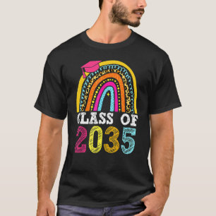 Class Of 2035 Leopard Rainbow Heart Back To School T-Shirt