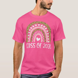 Class Of 2035 Leopard Rainbow Heart Grow With Me G T-Shirt