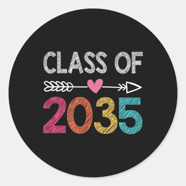 Class Of 2035  Pre-K Graduate Preschool Graduation Classic Round Sticker (Front)