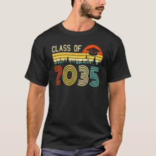 Class Of 2035 Pre K To 12 Handprint On Back Grow W T-Shirt