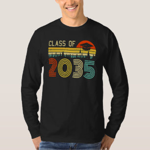 Class Of 2035 Pre K To 12 Handprint On Back Grow W T-Shirt