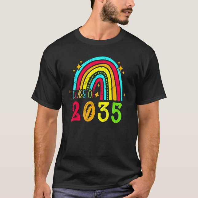 Class Of 2035 Rainbow Back To School Cute T-Shirt (Front)