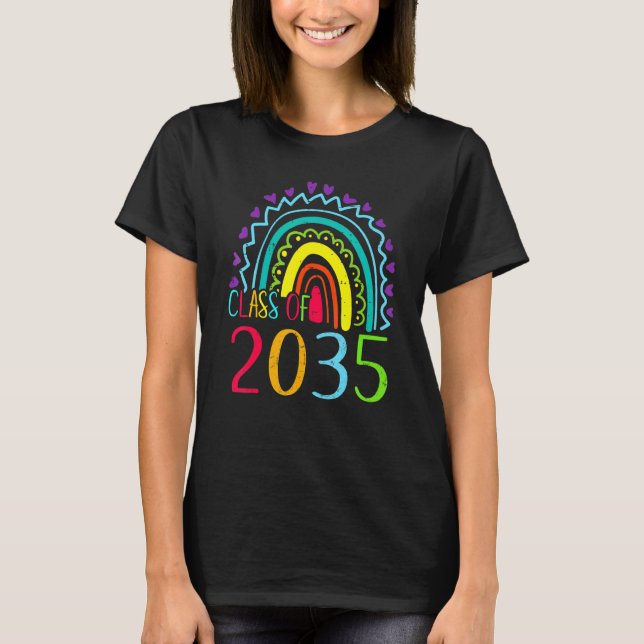 Class Of 2035 Rainbow Back To School Cute T-Shirt (Front)