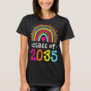 Class Of 2035 Rainbow Pink Graduate Preschool Kind T-Shirt