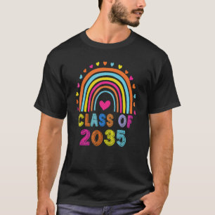 Class Of 2035 Rainbow Preschool Kindergarten Gradu T-Shirt