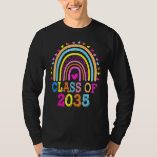 Class Of 2035 Rainbow Preschool Kindergarten Gradu T-Shirt