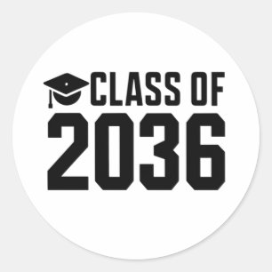 Class Of 2036 Grow With Me Back to School Classic Round Sticker