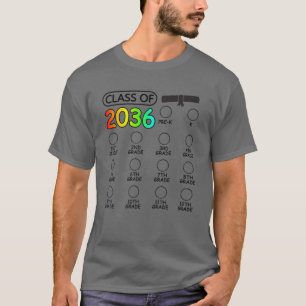 Class Of 2036 Grow With Me Check-Mark Space Pre-K T-Shirt