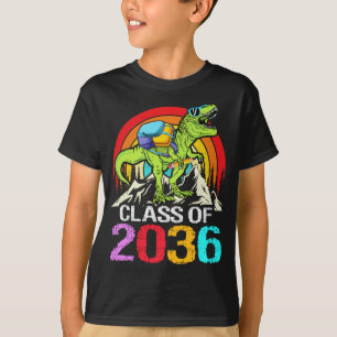 Class Of 2036 Grow With Me Dinosaur Back To School T-Shirt