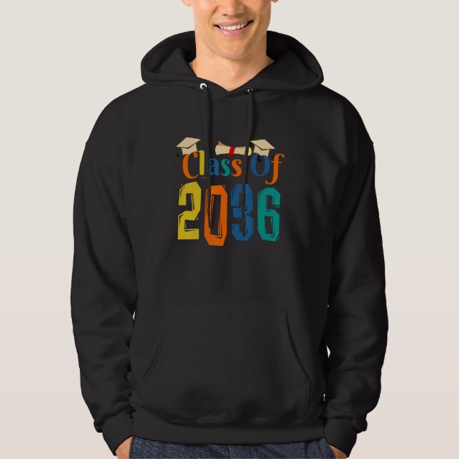 Class of 2036 Grow With Me First Day of School Gra Hoodie (Front)