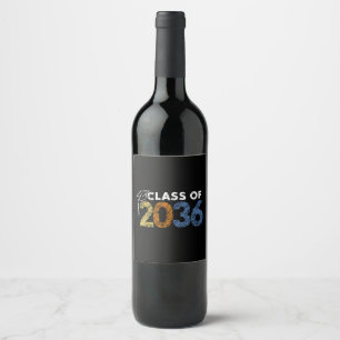 Class of 2036 Grow With Me First Day of School Wine Label