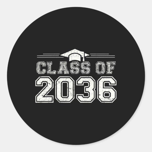 Class Of 2036 Grow With Me Graduation 2036  Classic Round Sticker (Front)