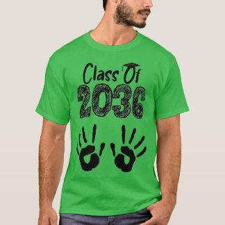 Class of 2036 Grow With Me Handprint On Back PreK T-Shirt
