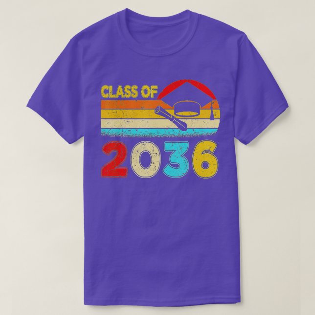 Class Of 2036 Grow With Me Kindergarten Graduation T-Shirt (Design Front)
