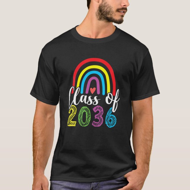 Class Of 2036 Grow With Me Pre-K Kindergarten Grad T-Shirt (Front)