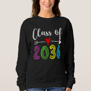 Class Of 2036 Heart Arrow Senior Grow With Me Grad Sweatshirt