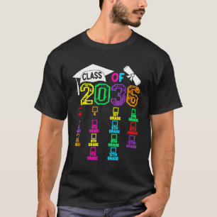 Class Of 2036 Kindergarten Grow With Me Checklist  T-Shirt