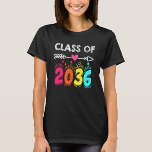 Class Of 2036 Kindergarten Pre K Grow With Me Grad T-Shirt