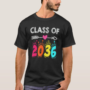 Class Of 2036 Kindergarten Pre K Grow With Me Grad T-Shirt