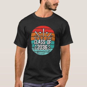 Class Of 2036 kindergarten to graduation Sunset Re T-Shirt