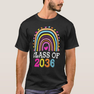 Class Of 2036 Rainbow Kindergarten Preschool Gradu T-Shirt