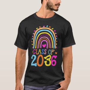 Class Of 2036 Rainbow Pre K Kindergarten Graduatio T-Shirt