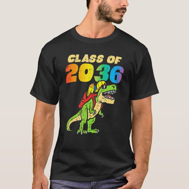 Class Of 2036 Trex Backpack Grow With Me Dinosaur  T-Shirt (Front)