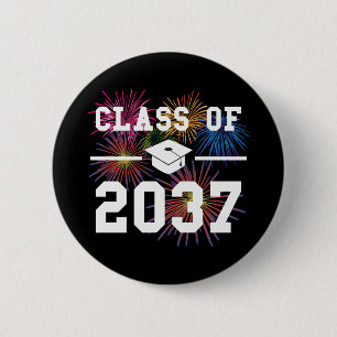 Class of 2037 First Day of School Grow with Me 6 Cm Round Badge