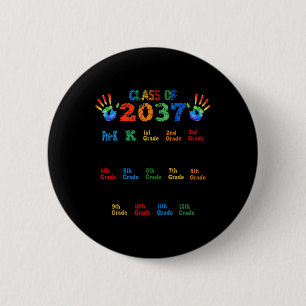 Class of 2037 Grow With Me Colour Handprint Pre-K  6 Cm Round Badge
