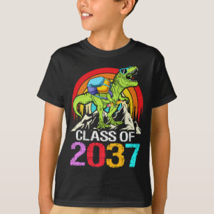 Class Of 2037 Grow With Me Dinosaur Back To School T-Shirt