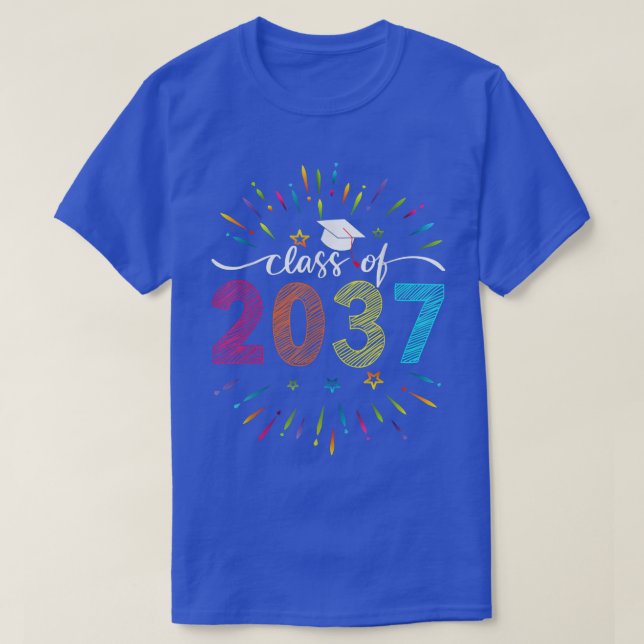Class Of 2037 Grow With Me Kindergarten Prek Gradu T-Shirt (Design Front)