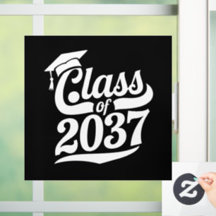 Class Of 2037 Grow With Me Proud Graduate Window Cling