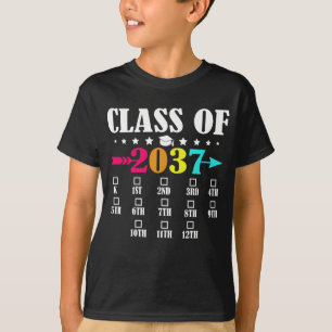 Class Of 2037 Kindergarten 12th Grade Graduation T-Shirt
