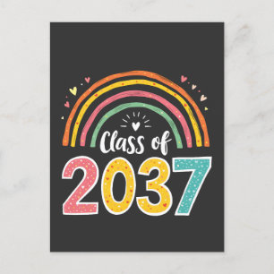 Class Of 2037 Kindergarten Graduation School  Announcement Postcard