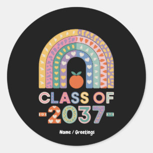 Class of 2037 Kindergarten to Graduation Gifts Classic Round Sticker