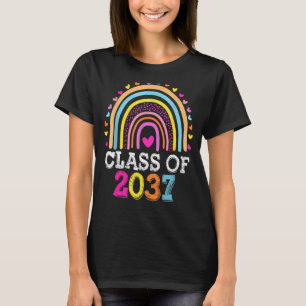 Class Of 2037 Rainbow Kindergarten Preschool Gradu T-Shirt