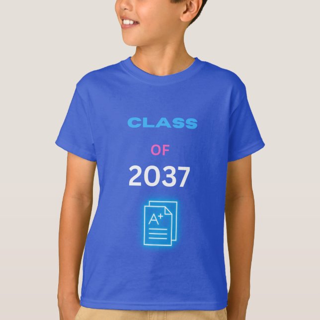 Class of 2037 With report card T-Shirt (Front)