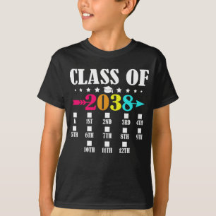 Class Of 2038 1st Day Of Kindergarten 12th Grade T-Shirt