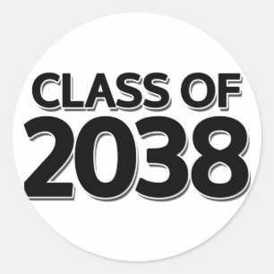 Class of 2038 classic round sticker
