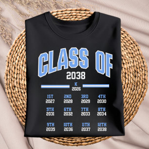 Class of 2038 First Day Of Kindergarten Milestone T-Shirt