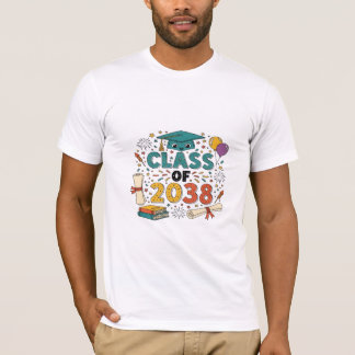 Class of 2038 Graduation Design Celebrate th T-Shirt