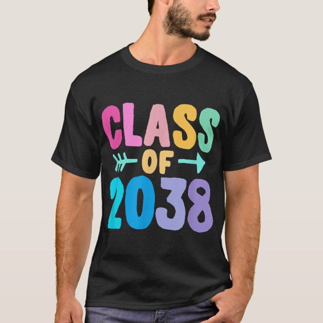 Class of 2038 Graduation Grow With Me T-Shirt (Front)