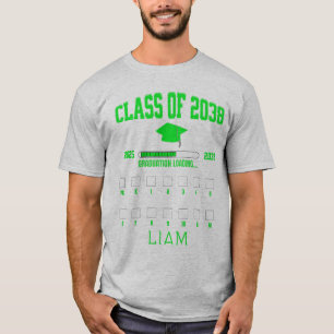 Class of 2038 PK-12 First Day of School Green T-Shirt