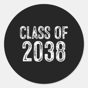 Class Of 2038 Senior Graduation Classic Round Sticker