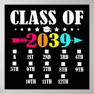 Class Of 2039 Kindergarten Graduation 12th Grade Poster